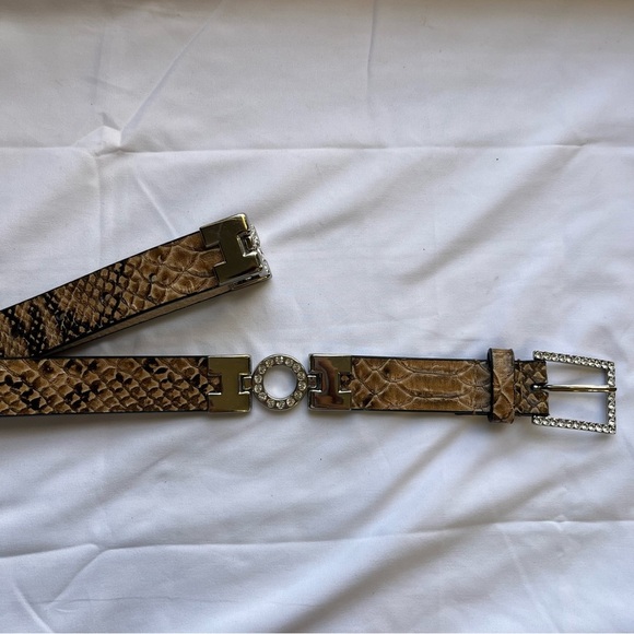 CACHÉ 90s Genuine Leather Snakeskin Pattern Belt - Picture 4 of 4